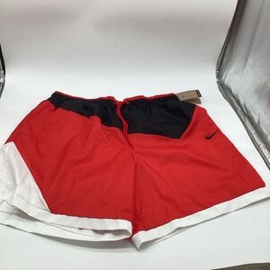 Nike Mens Basketball Shorts XXL Red Black White Colorblock DH7559-010 NWT